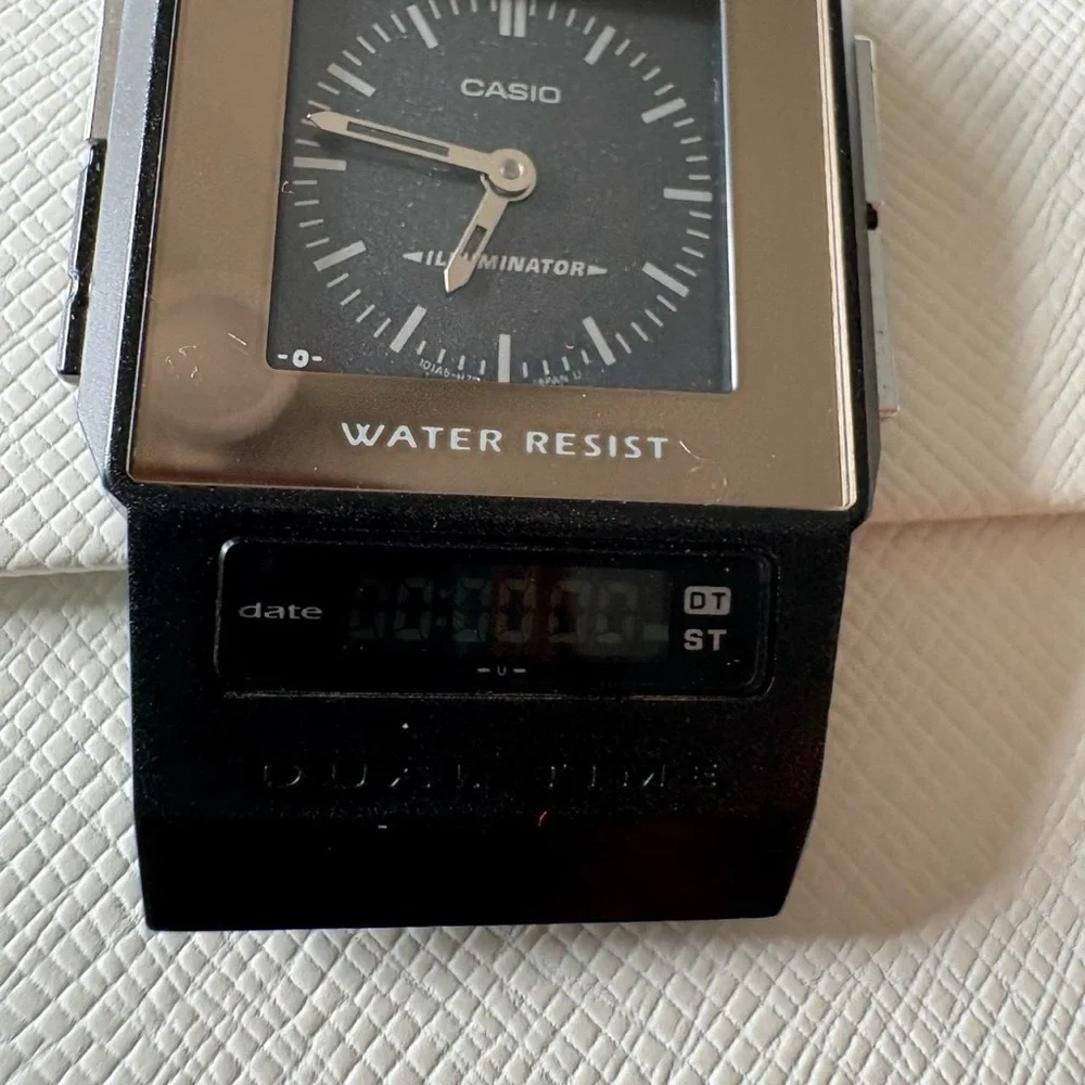 CASIO PELA FS-01 2321 Film Watch VTG 90s Ana-Digi Quartz Mirror Watch No Strap